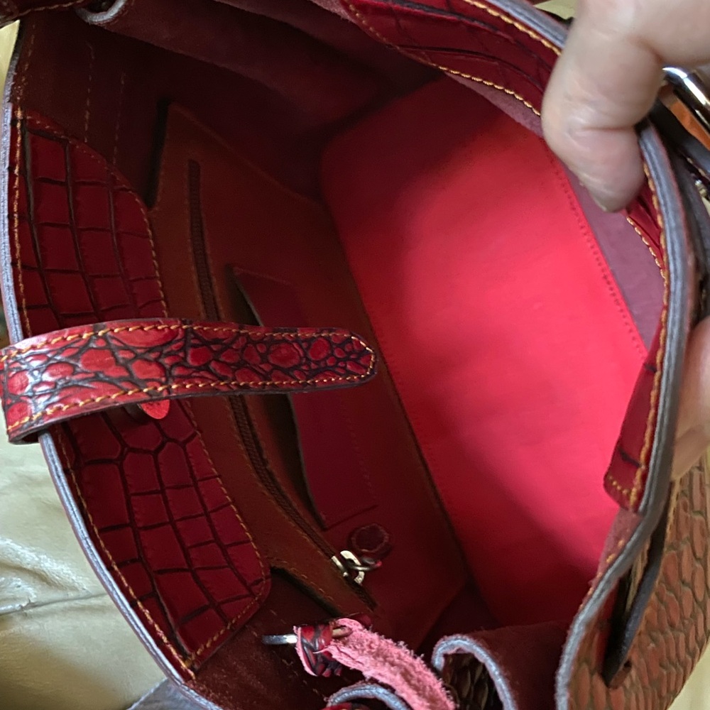 RARE Dooney & Bourke NWOT Alto Cinched Croco Leather Belt Bag & Wallet Set - Picture 11 of 16